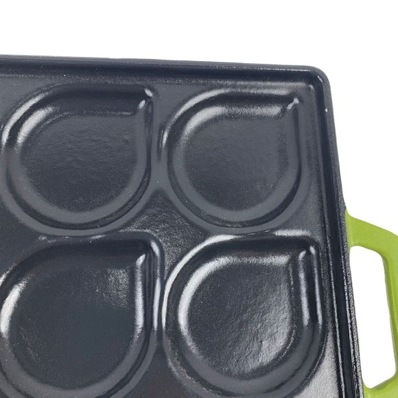 Zakarian Cast Iron Seafood Pan Non Stick Green Heavy Oven Safe With Handles - Picture 4 of 9